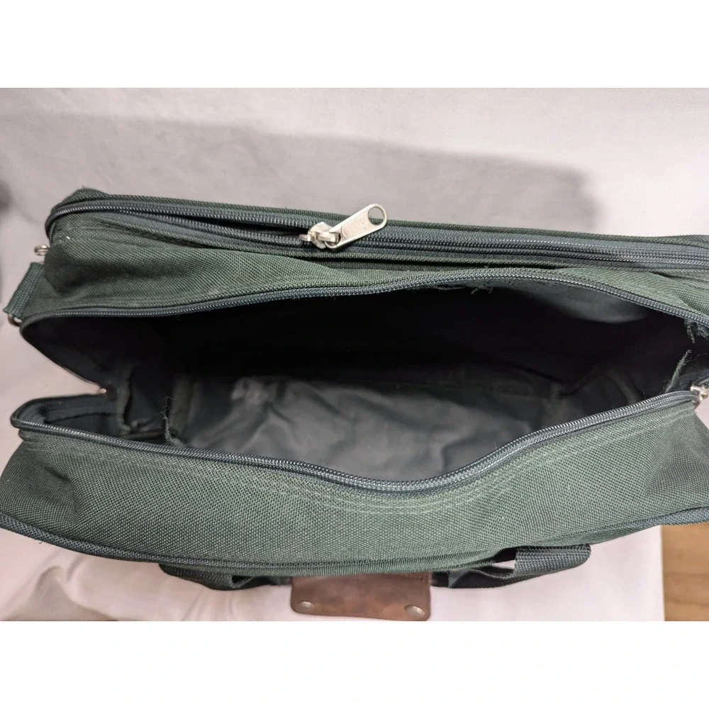Vintage Eddie Bauer Messenger Bag Laptop Computer Case Green